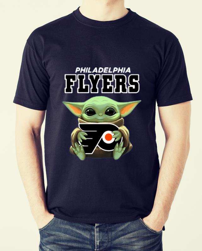 Pretty Star Wars Baby Yoda Hug Philadelphia Flyers shirt 1 Pretty Star Wars Baby Yoda Hug Philadelphia Flyers shirt 2