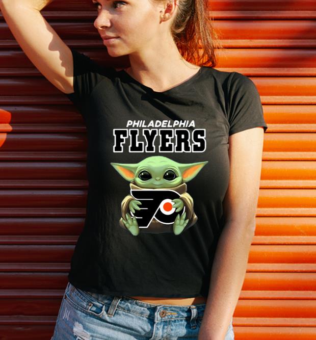 Pretty Star Wars Baby Yoda Hug Philadelphia Flyers shirt 2 Pretty Star Wars Baby Yoda Hug Philadelphia Flyers shirt 3