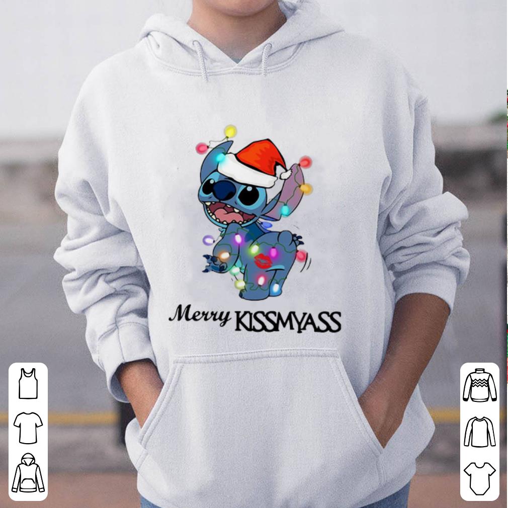 Top Merry Kissmyass Santa Stitch shirt