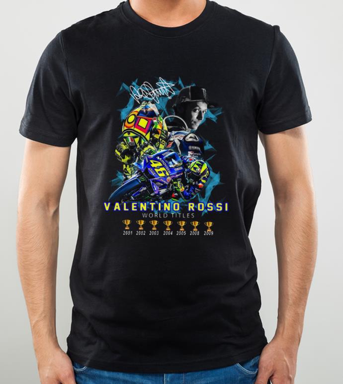 Top Valentino Rossi World Champions 2001-2009 signature shirt