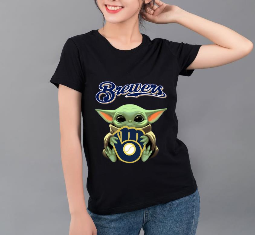 Awesome Star Wars Baby Yoda Hug Milwaukee Brewers shirt