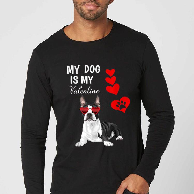 Great Boston Terrier My Dog Is My Valentine shirt