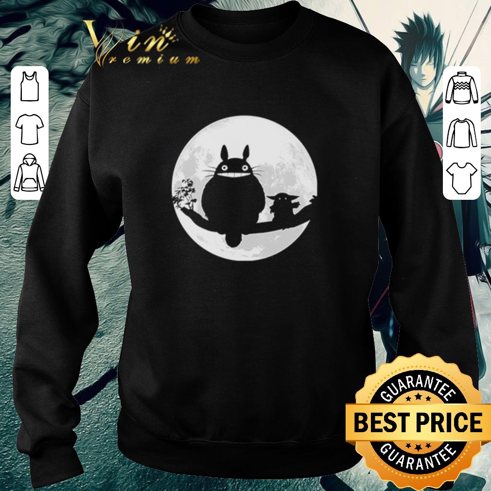 Nice Totoro and Baby Yoda on the tree under moon light Studio Ghibli shirt