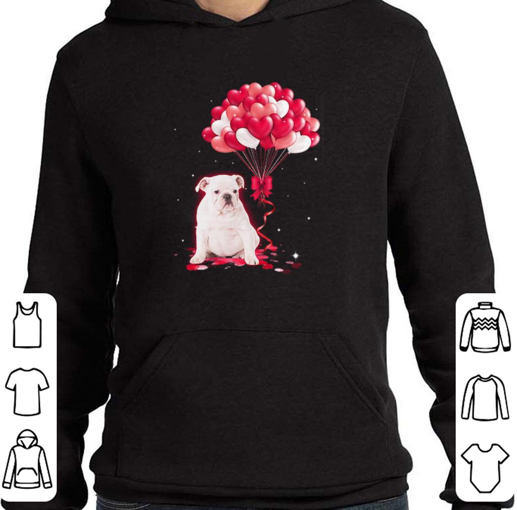 Nice White English Bulldog Love Balloons heart shirt 5 Nice White English Bulldog Love Balloons heart shirt