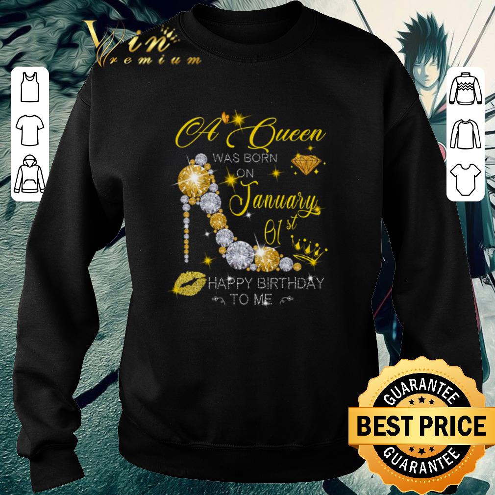 Official Glitter a queen was born on January 01st happy birthday to me shirt