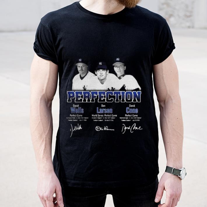 Official Perfection David Wells Don Larsen David Cone Signatures shirt