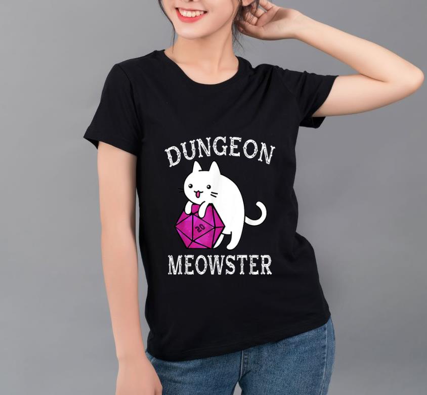Pretty Dungeon Meowster Nerdy Gamer D20 RPG Cat Lover shirt