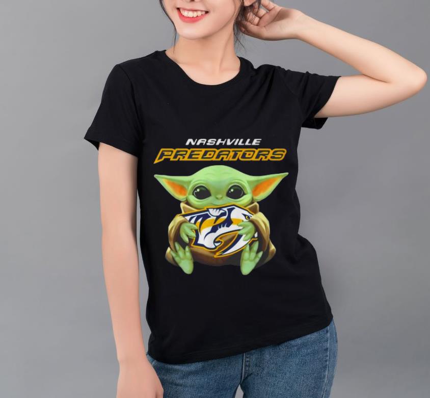 Pretty Star Wars Baby Yoda Hug NHL Nashville Predators shirt