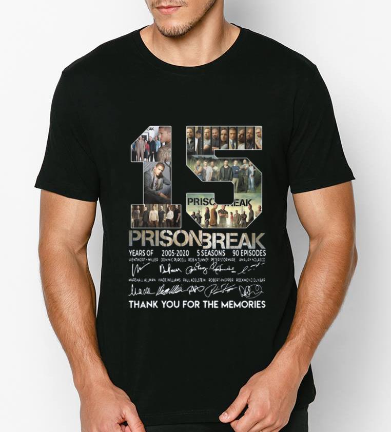 Top 15th Years Of Prison Break 2005-2020 signature thank you for the memories signatures shirt