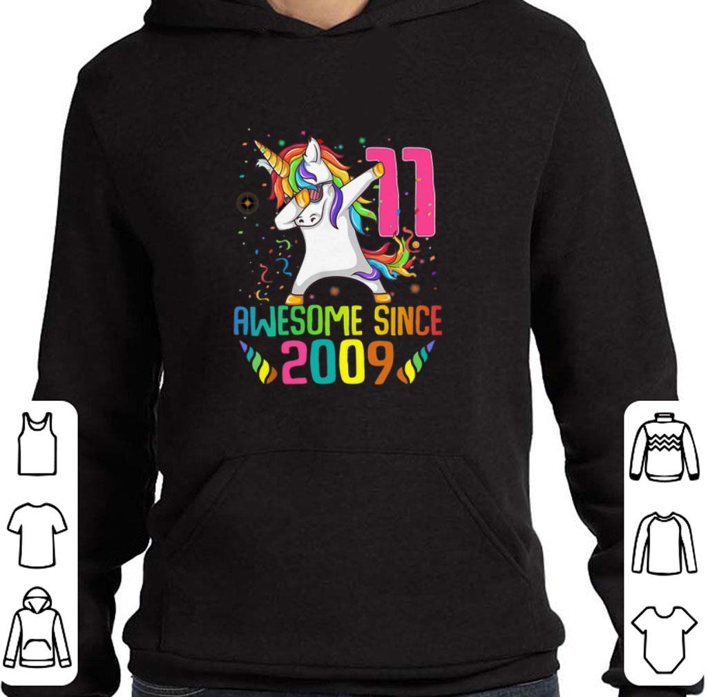 Top Awesome Since 2009 11 Years Old 11th Birthday Unicorn Dabbing shirt