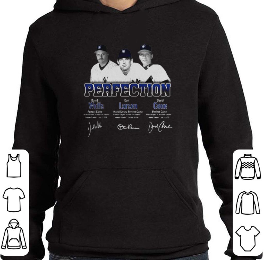 Top Perfection David Wells Don Larsen David Cone Autographed shirt