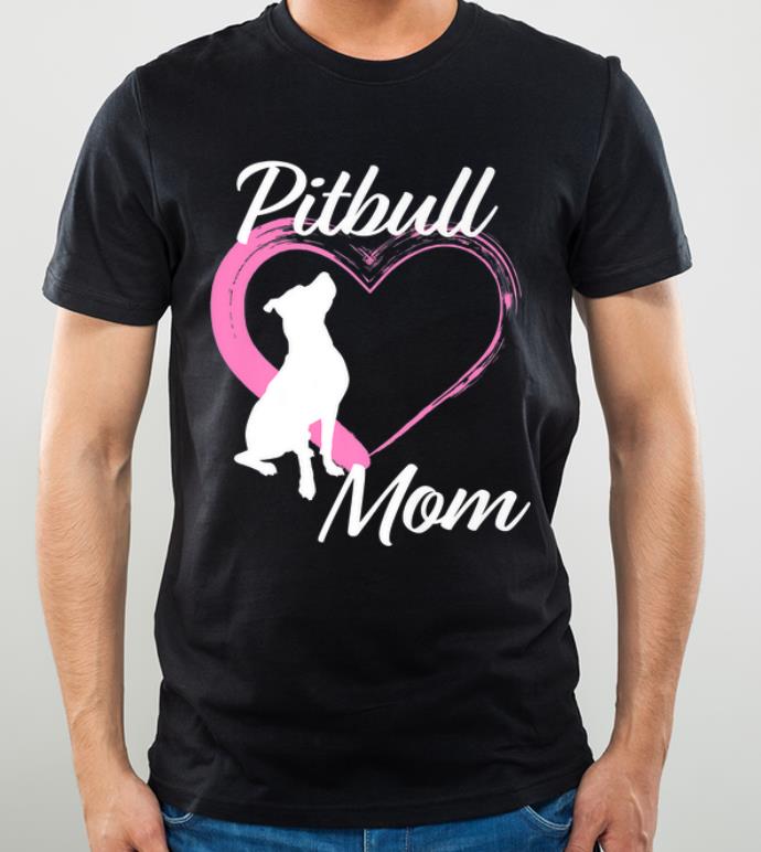 Top Pitbull Mom Pink Heart Dog Lovers shirt