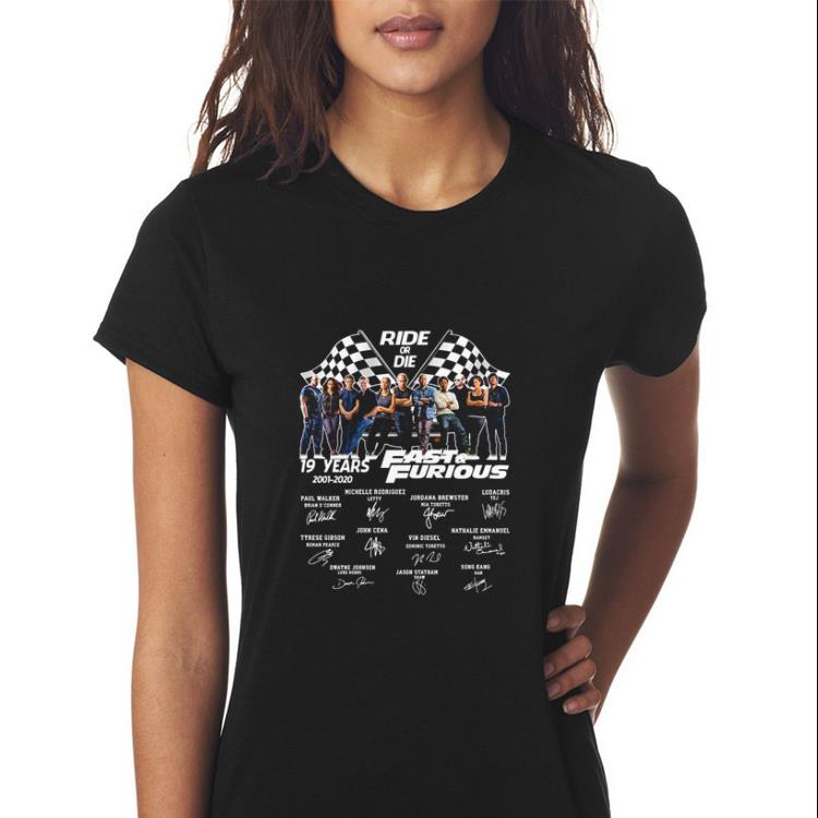 Awesome Ride of die 19 Years of Fast and Furious 2001-2020 signatures shirt 2 Awesome Ride of die 19 Years of Fast and Furious 2001-2020 signatures shirt 3