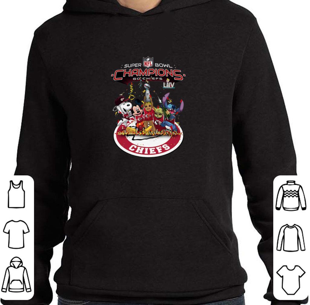 Awesome Snoopy Mickey Groot Baby Yoda Stitch Kansas City Chiefs Super Bowl Champions shirt