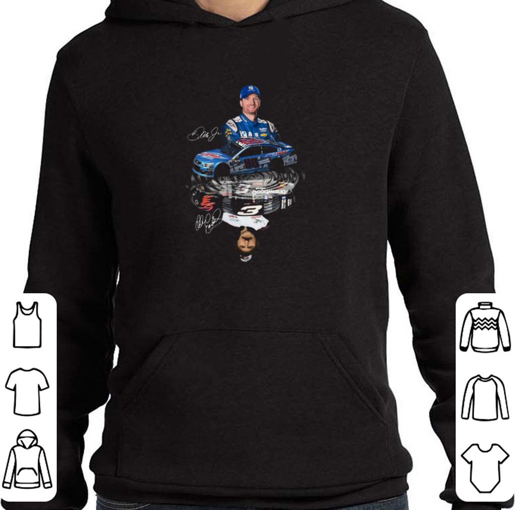Dale Earnhardt Jr with cars reflection water mirror signature shirt