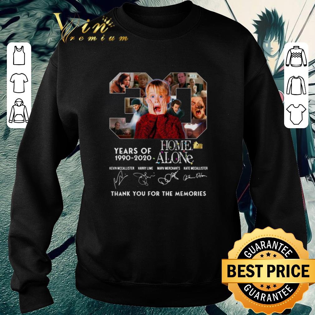 Funny 30 Years of Home Alone 1990 2020 signatures thank you for the memories shirt