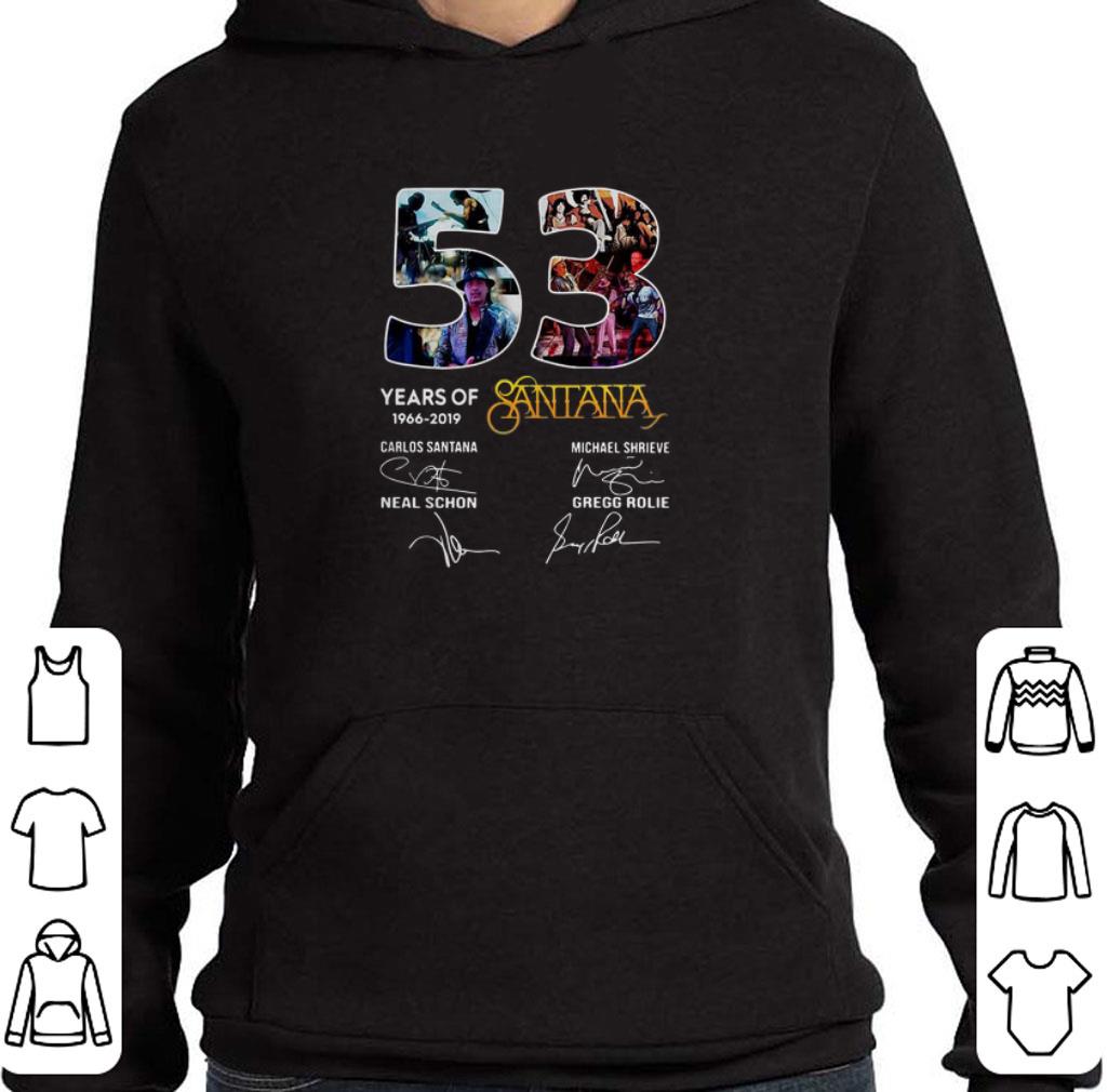 Funny 53 years of Santana 1966 2019 signatures shirt