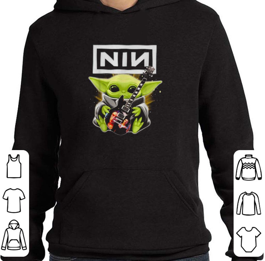 Funny Baby Yoda hug Nine Inch Nails guitar Star Wars shirt