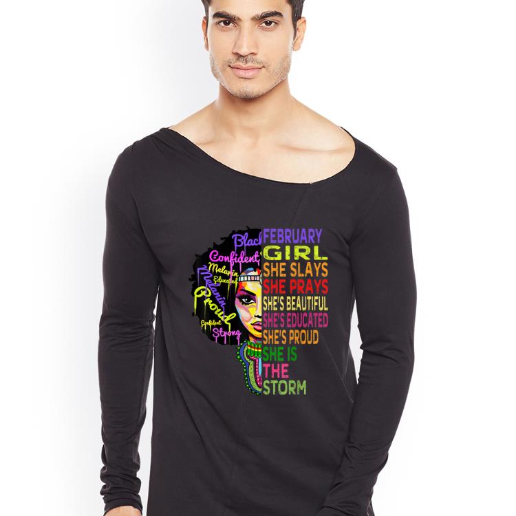Hot February Girl Women African American Black Magic Girl shirt