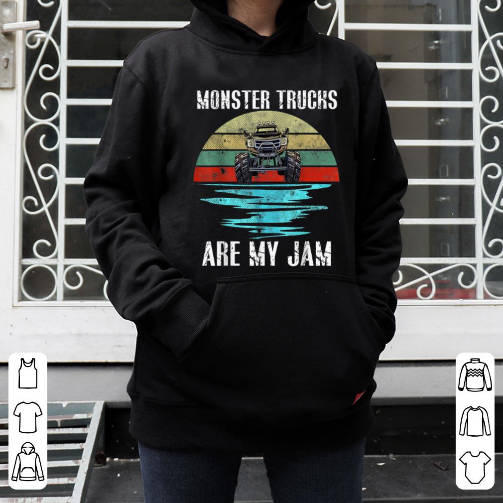 Nice Vintage Sunset Monster Truck Are My Jam shirt