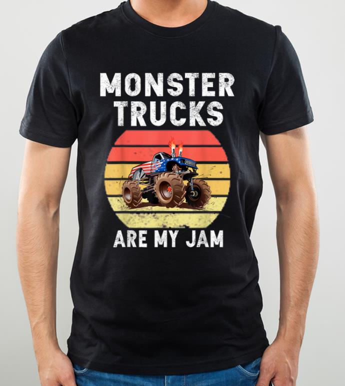 Official Monster Truck Are My Jam Vintage Sunset Engines shirt