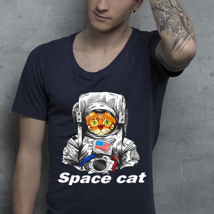 Premium Astronaut Space Cat America Flag Space Force shirt