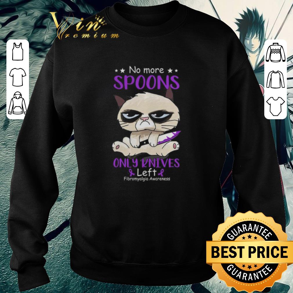 Premium Grumpy no more spoons only knives left Fibromyalgia Awareness shirt
