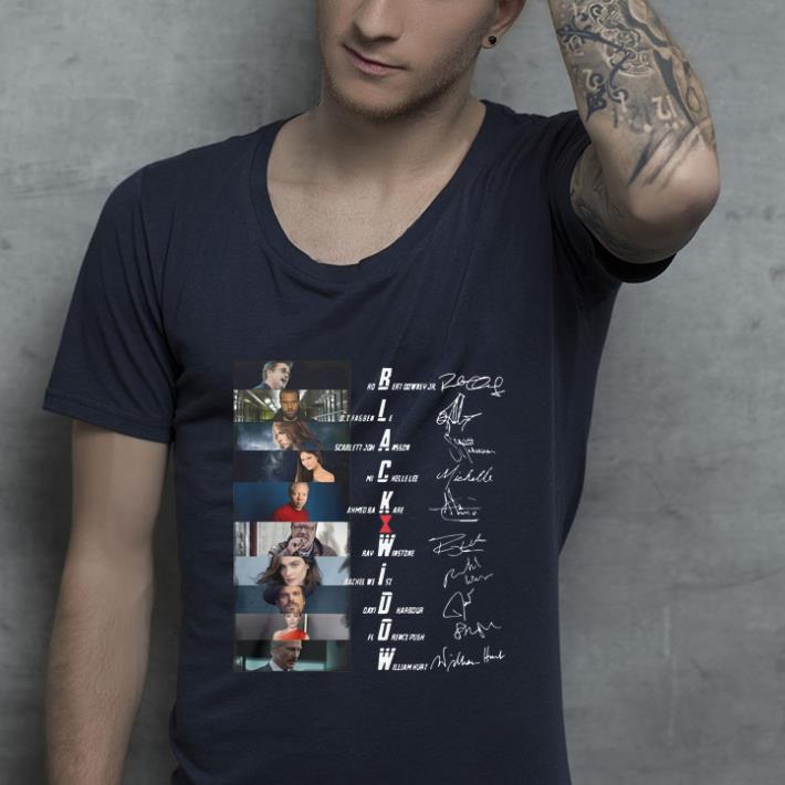 Premium Marvel Black Widow Characters Signatures shirt