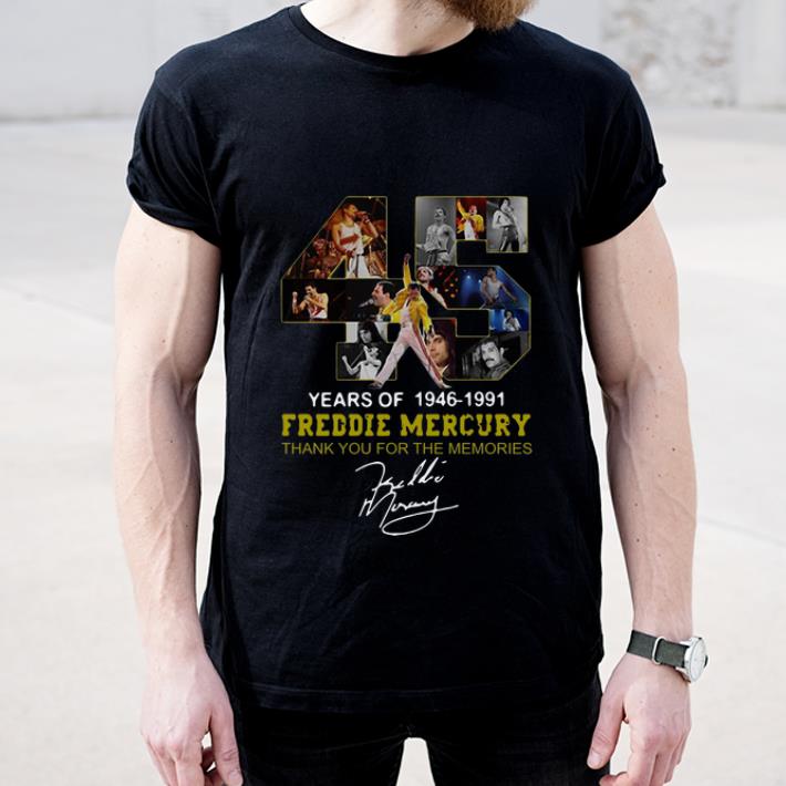 Pretty 45 Years Of Freddie Mercury Signature Thank You For The Memories shirt