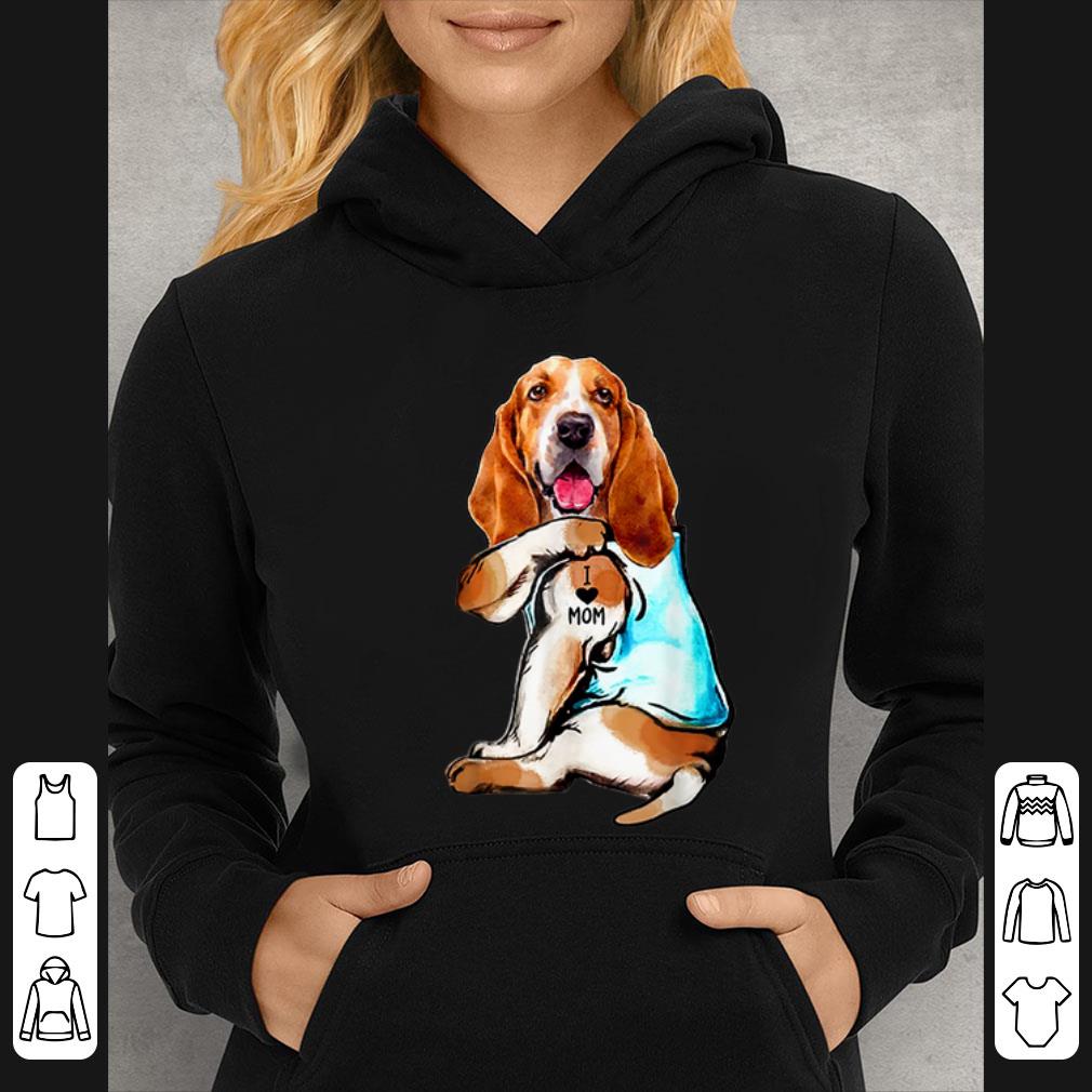 Top Basset Hound I Love Mom Tattoo Mother's Day Dog Lovers shirt