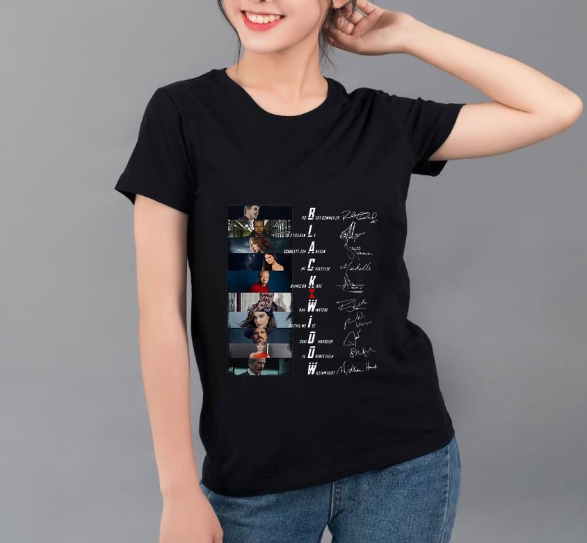 Top Black Widow Robert Downey Jr Dt Fagbenle Scarlett Johansson Signatures shirt