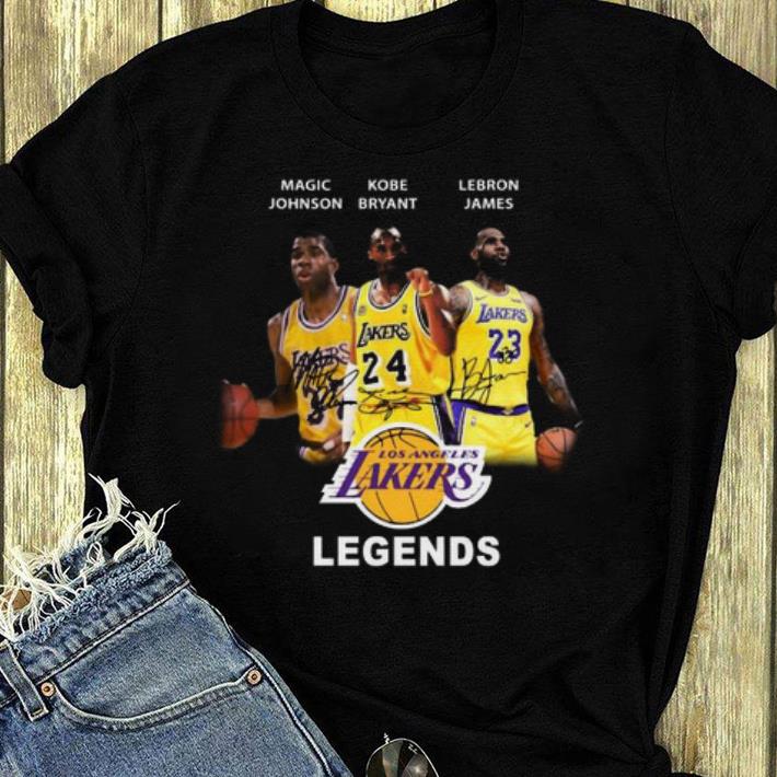 Top Magic Johnson Kobe Bryant Lebron James Los Angeles Lakers legends shirt