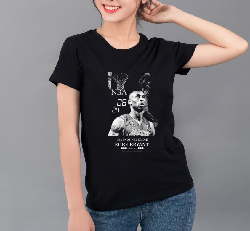 Top NBA 08 24 Legends never die Kobe Bryant 1978 2020 shirt