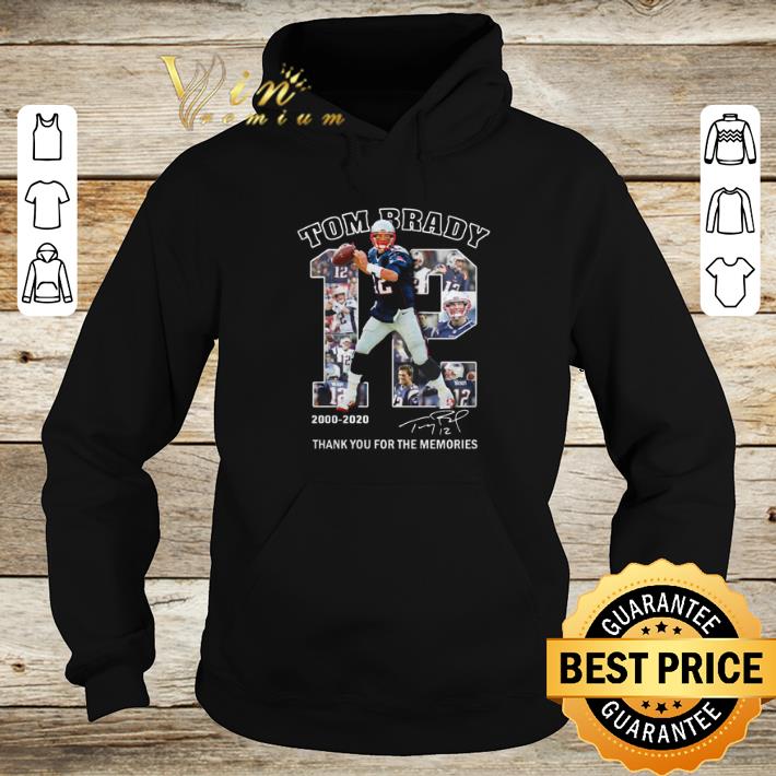 Awesome 12 Tom Brady 2000-2020 signature thank you for the memories shirt