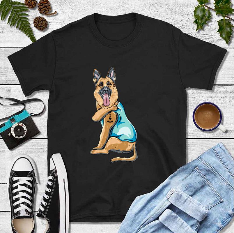 Awesome German Shepherd Tattoo I Love Mom shirt