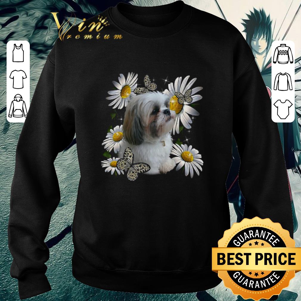 Awesome Shih Tzu Daisy Flower Butterfly shirt