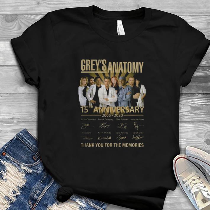 Great Greys Anatomy 15th Anniversary 2005 2020 Thank You For The Memories shirt