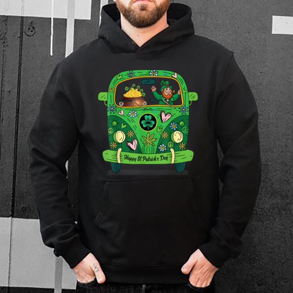 Great Leprechaun Gold Pot Hippie Car Funny St Patricks Day shirt