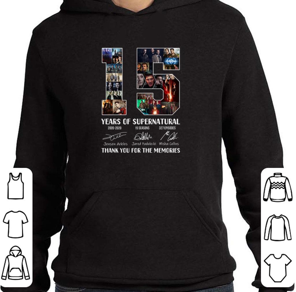 Hot 15 years of Supernatural 2005-2020 signatures thank you for the memories shirt 5 Hot 15 years of Supernatural 2005-2020 signatures thank you for the memories shirt