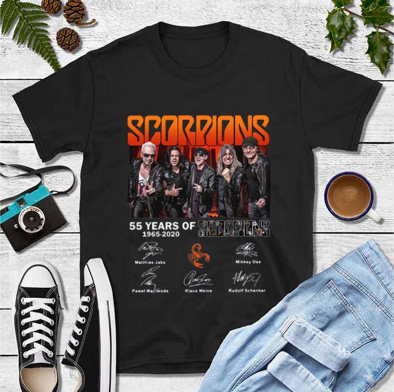Hot 55 Years Of Scorpions 1965-2020 Escorpins Signatures shirt