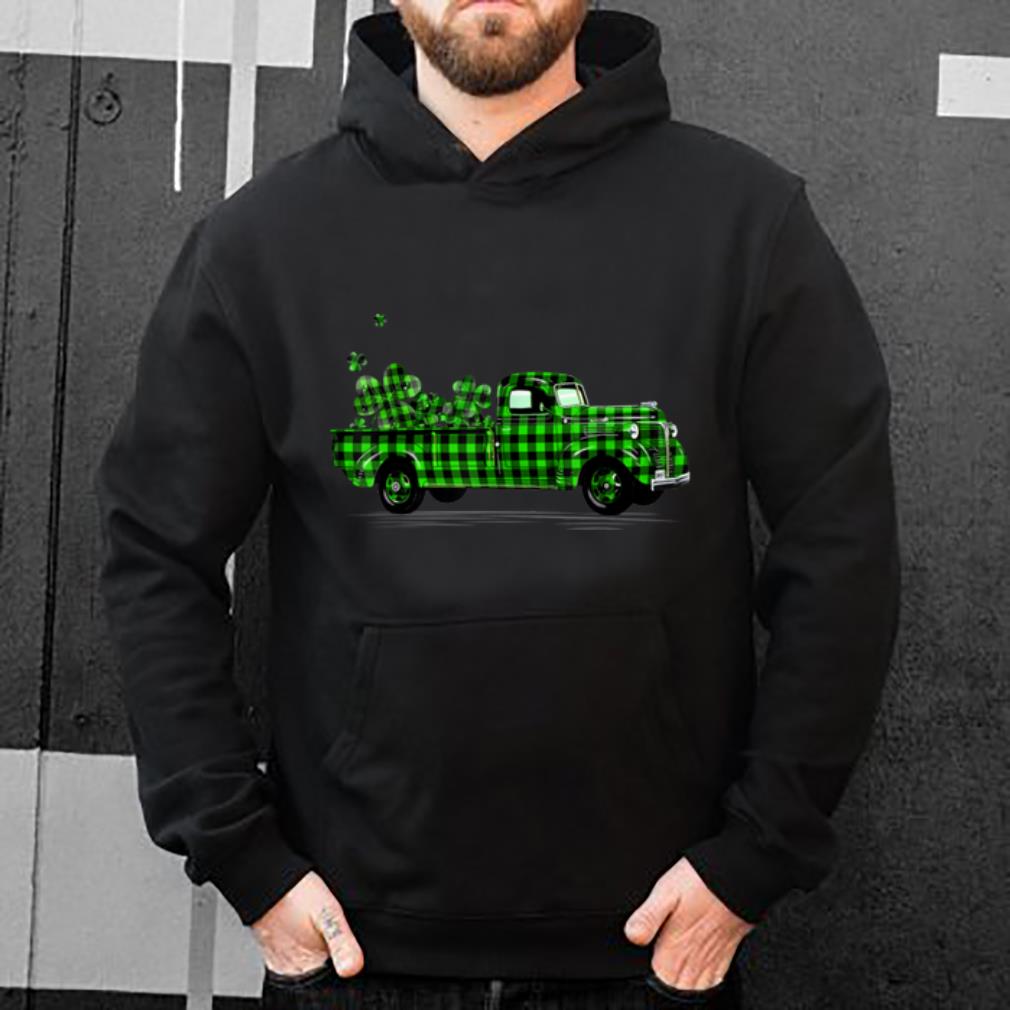 Hot Buffalo Plaid Shamrock Pickup Truck Cute St Patricks Day shirt