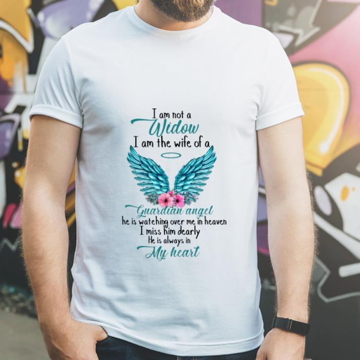 Hot I Am Not A Widow I Am The Wife Of A Guardian Angel Wing Floral shirt