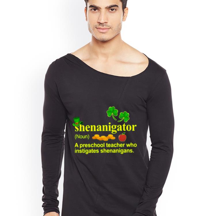 Hot Shenanigator A Sped Teacher Who Instigates Shenanigans Money And Apple St Patrick Day shirt