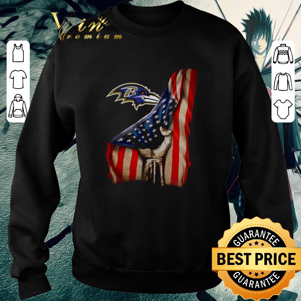 Nice Baltimore Ravens and American Flag Hand.png