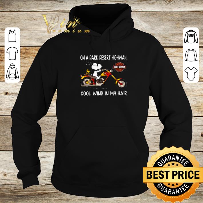 Nice Snoopy Motor Harley Davidson Cycles on a dark desert highway cool wind in my hair shirt