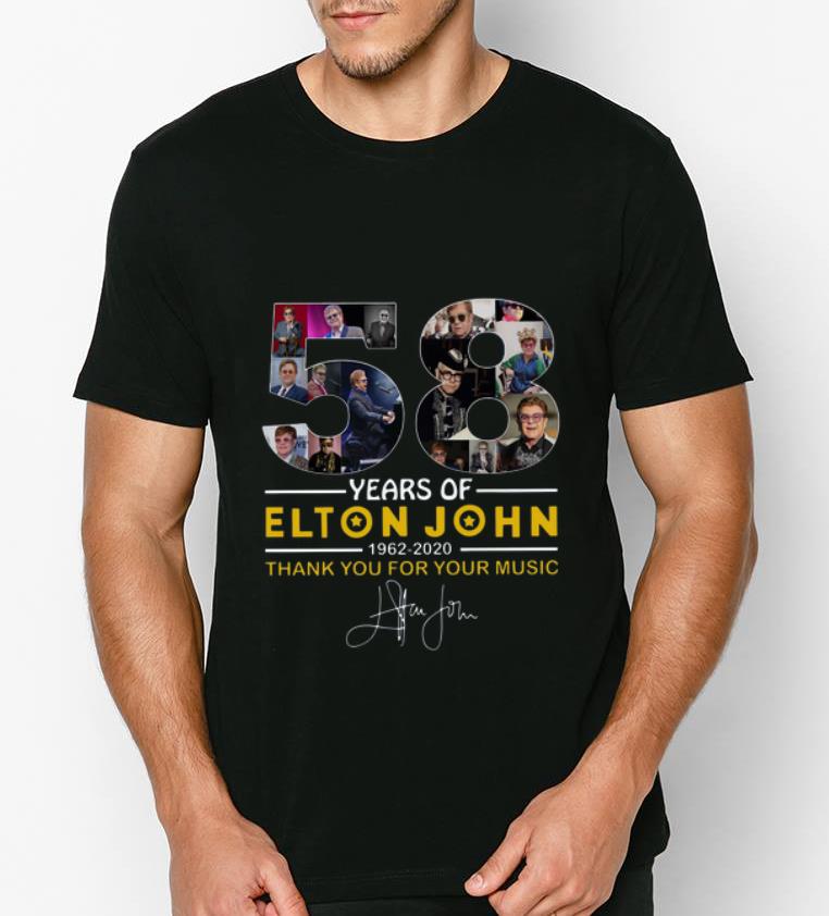 Official 58 Years Of Elton John 1962 2020 Thank You For The Memories Signature shirt