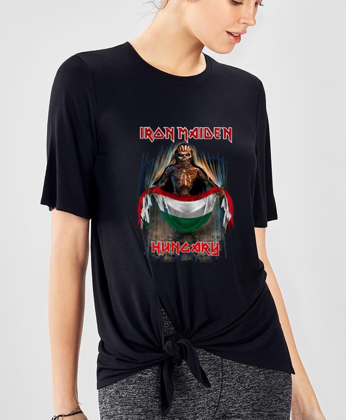 Official Iron Maiden Monster Holding Hungary Flag shirt