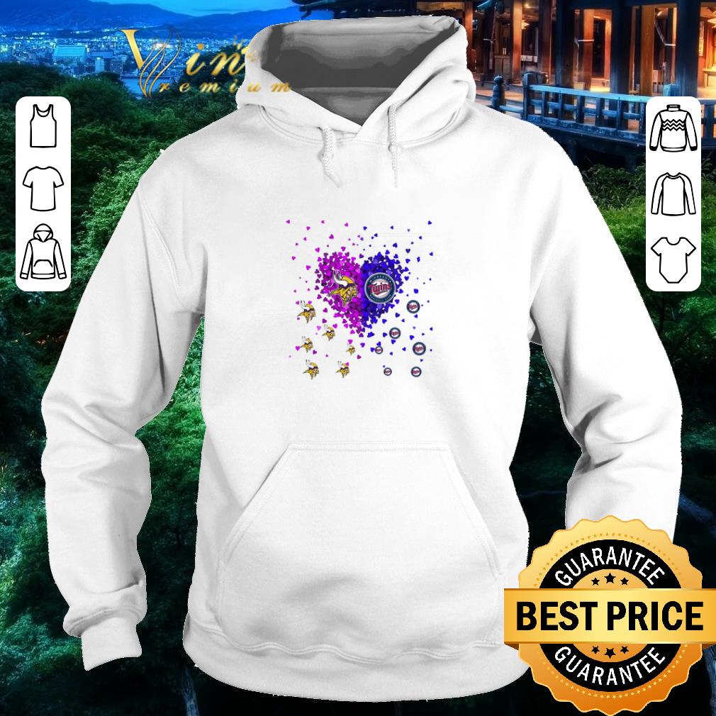 Official Love Minnesota Vikings and Minnesota Twins Tiny Hearts Shape shirt