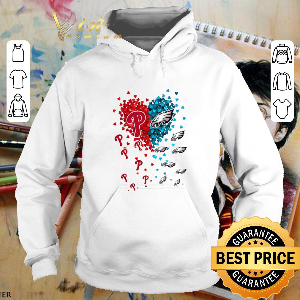 Official Love Philadelphia Phillies Philadelphia Eagles tiny hearts shape shirt