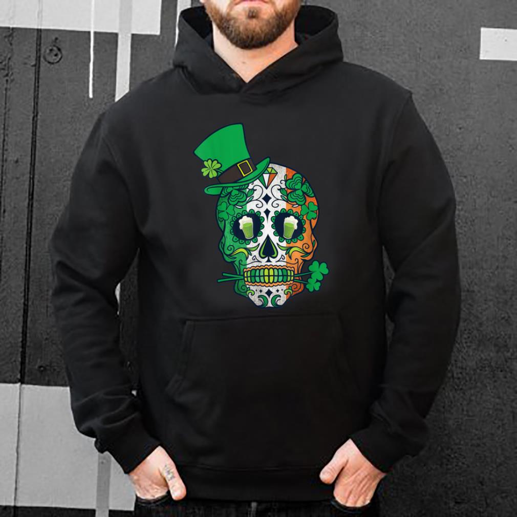 Original Day Of The Dead Irish Shamrock Sugar Skull Leprechaun shirt